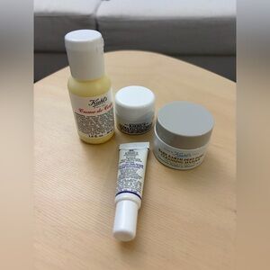 Kiehl’s 4 pc travel set, facial cream, retinol serum, crème de corps, cleansing